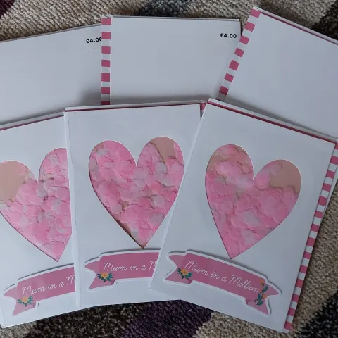Mum in a Million Cards.  Confetti from Paperchase.  Box of 48