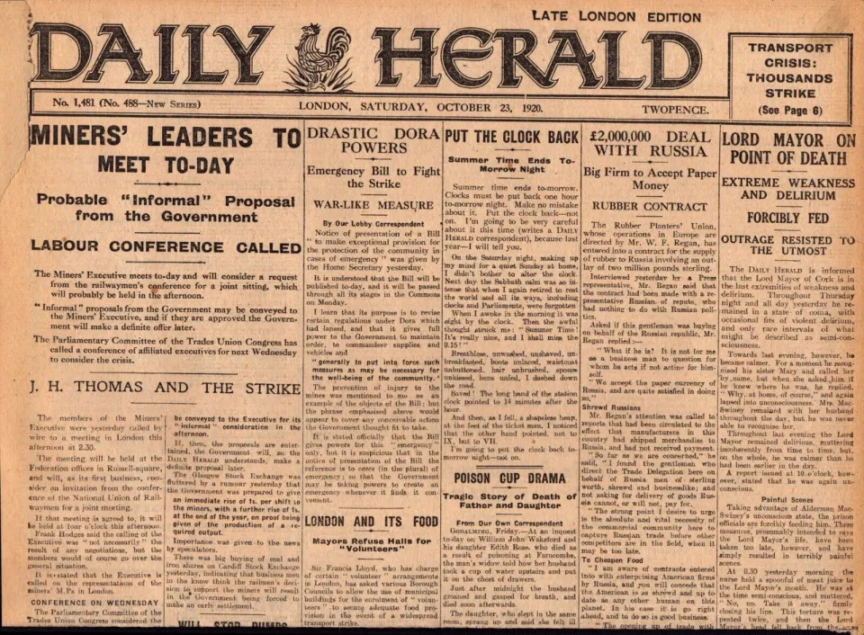 Irish War of Independence Lord Mayor of Cork on Deaths Door 1920-J.