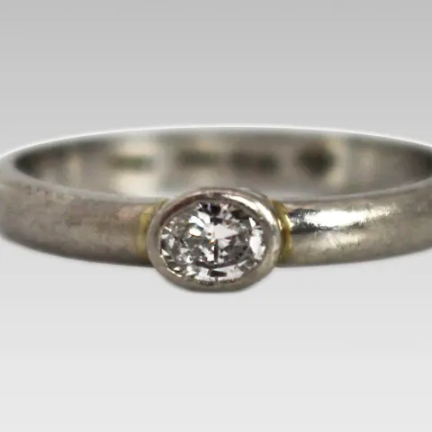 Vintage Oval Diamond Platinum Ring