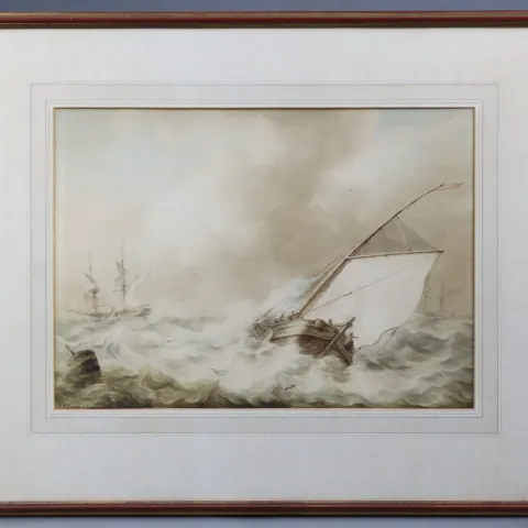 Martinus Schouman (Dutch, 1770-1848) Watercolour Seascape