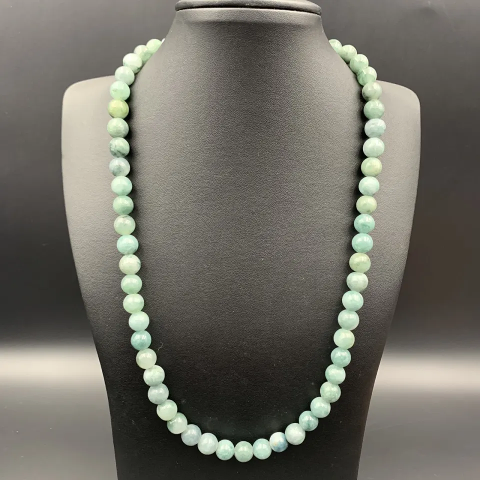 TU-TU-18, Elegant Natural Jade Beads Necklace From Burma.