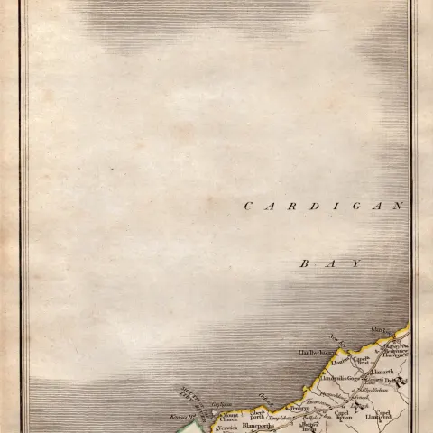 Cardigan Bay Aberporth New Quay John Cary’s Antique George III 1794 Map.