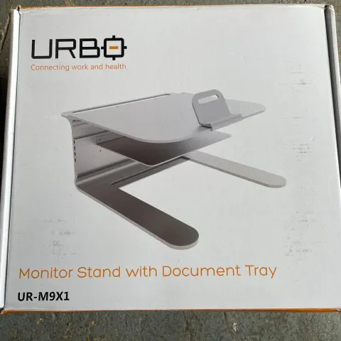Urbo Aluminium Monitor Stand With Document Tray Est Value £55