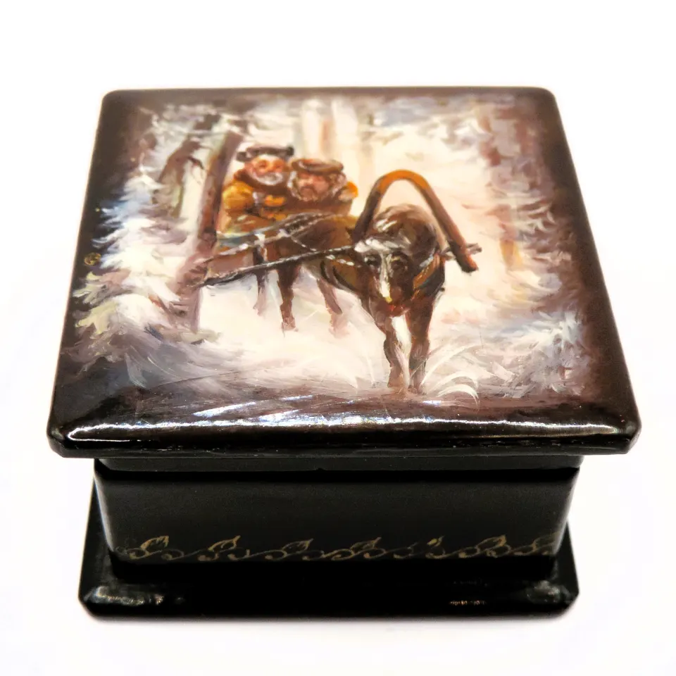  Vintage Russian Hand Painted Lacquer Box
