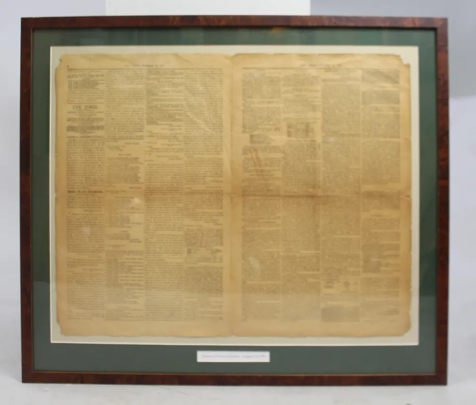 "Nelson's Victory at Rosetta" The Times 1798 Framed