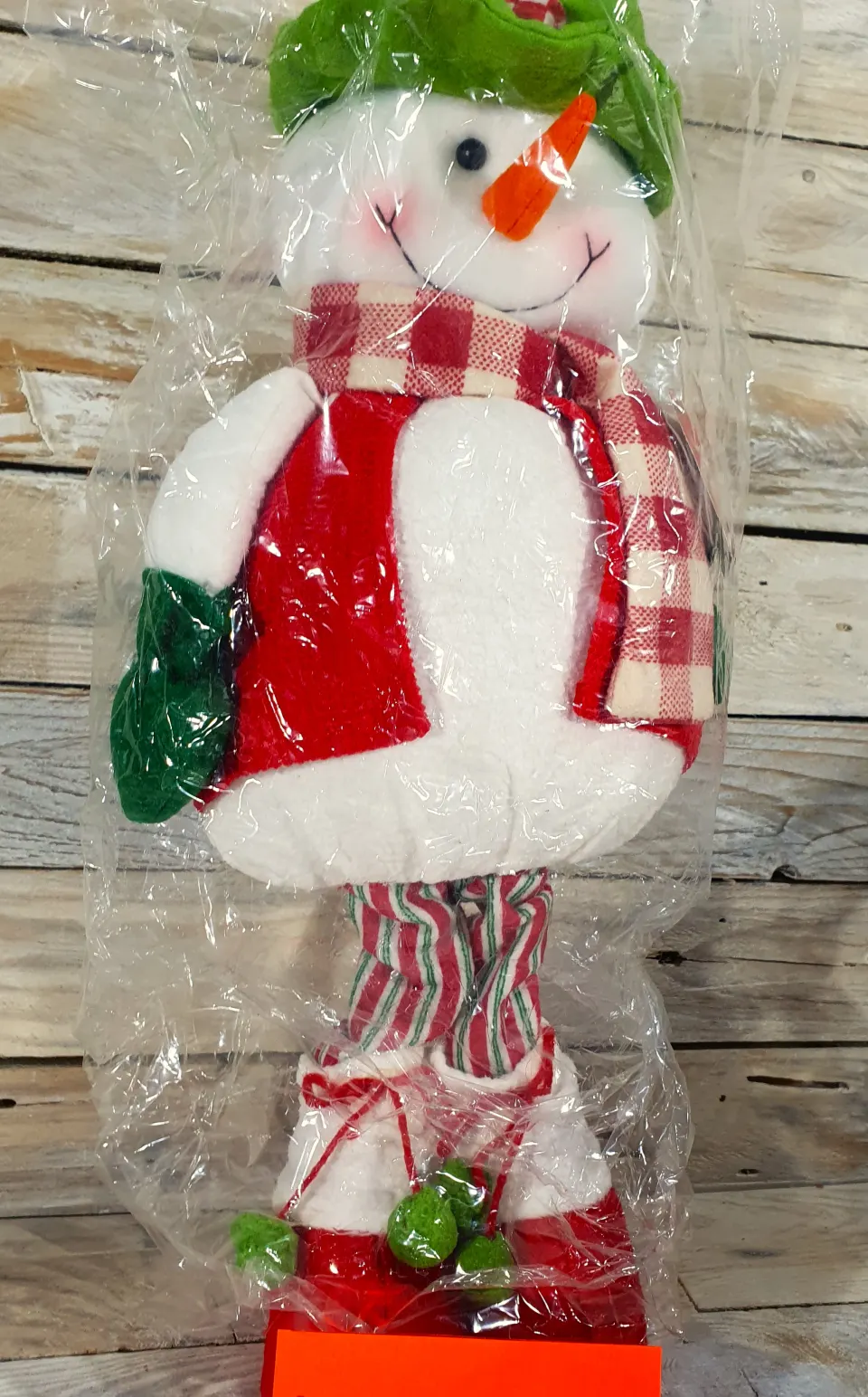 3D fabric, standing Snowman. 45cm tall.  Rrp £29.99
