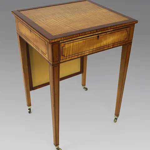 George III Sheraton Satinwood Writing Table
