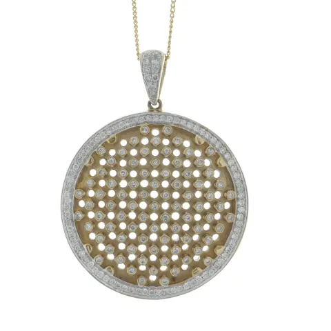 14ct Gold Round Cluster Diamond Pendant 1.00 Carats