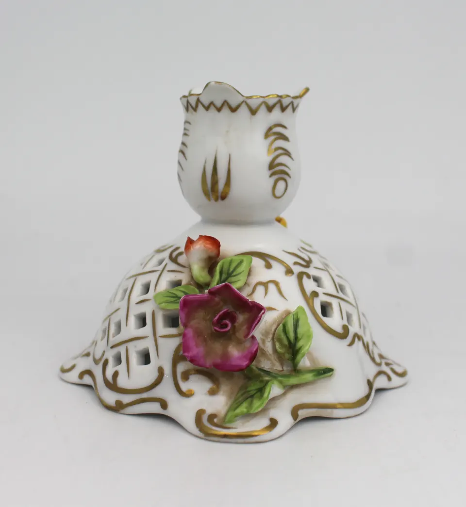 Vintage Ornate Dresden Candlestick