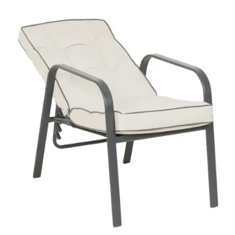 (41/Mez) Lot RRP £210. 3x Reclining Metal Chair With 3x Cushion RRP £70 Each.  Chair: (H93 x W55.5