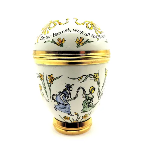 Vintage Staffordshire Enamels Egg Easter Bonnet