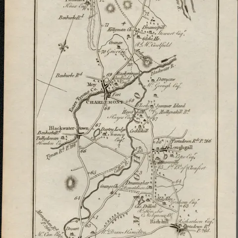 Taylor & Skinner 1777 Ireland Map Mowhan Armagh Loughgaqll Moy Dungannon.