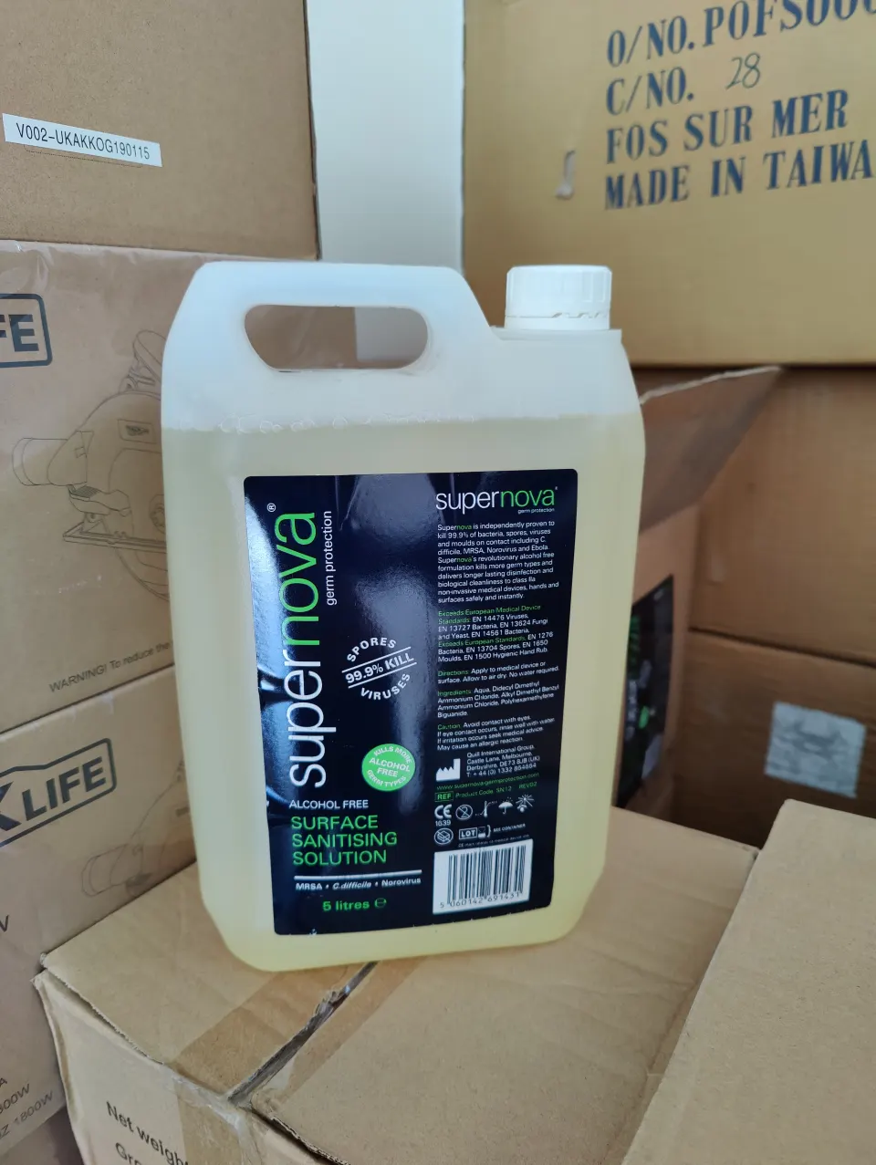 4 x BRAND NEW SUPERNAOVA 5L SURFACE SANITISING SOLUTION