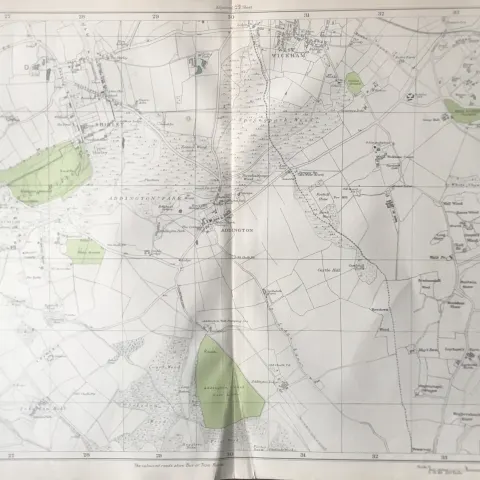 Bacons London & Suburbs Vintage c1926 Map West Wickham Hayes Addington.