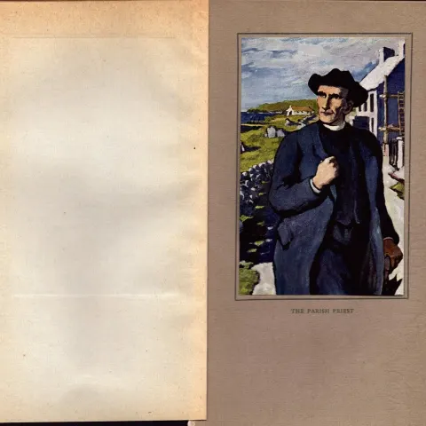“The Parish Priest” Antique 109 Years Old Jack B Yeats Colour Book Plate.