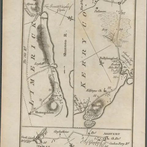 Taylor & Skinner 1777 Ireland Map Kerry Listowel Tralee Limerick Etc.