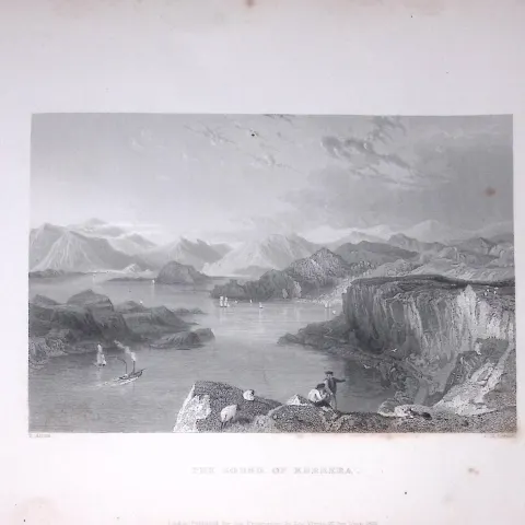 The Sound Of Kerrera Scotland 188 Years-Old Antique Steel Engraving-42