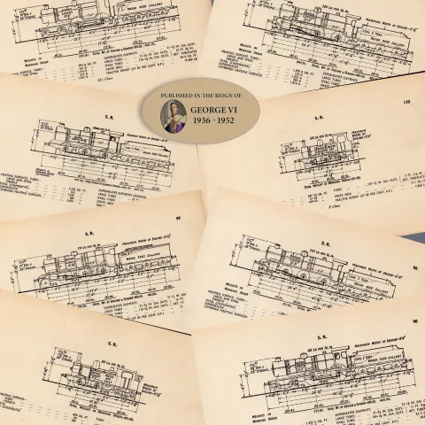 Job lot Southern Railway Locomotive Detailed Diagram 85-Year-Old-3.