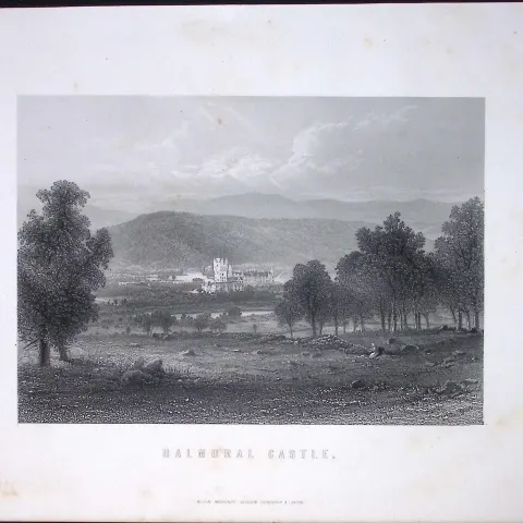 Balmoral Castle Scotland Victorian Antique 152 Years-Old Engraving-22