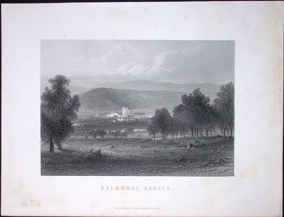 Balmoral Castle Scotland Victorian Antique 152 Years-Old Engraving-22