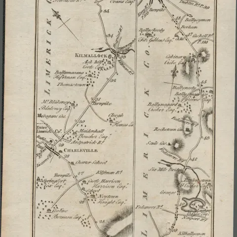 Taylor & Skinner 1777 Ireland Map Cork Mallow Ballybeg Limerick Bruff.