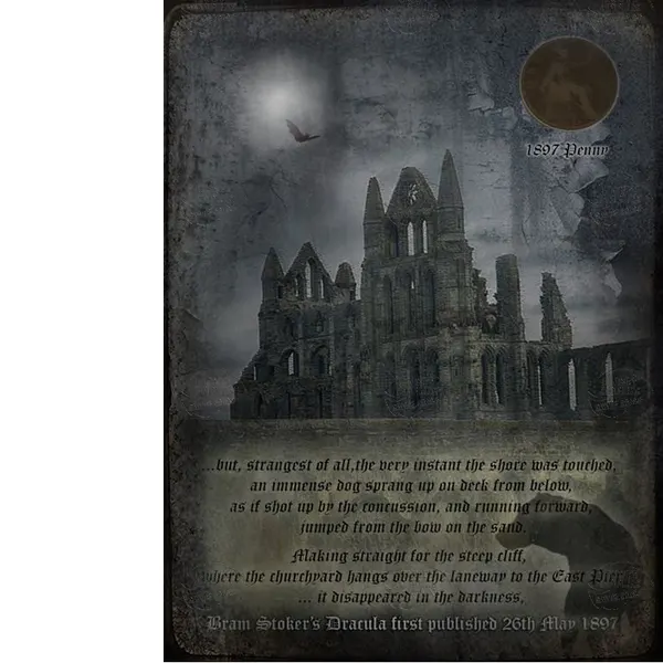 Dracula In Whitby Original 1897 Penny Stunning Metal Wall Art