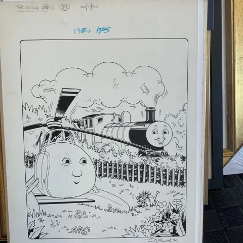 Thomas The Tank Engine & Friends Original Artwork, Signed By Timothy Marwood Full Page