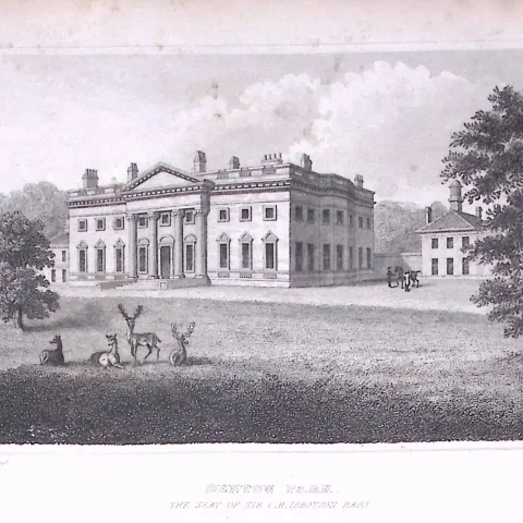 Denton Park Yorkshire 198 Years-Old Thomas Allen Antique Steel Engraving-25