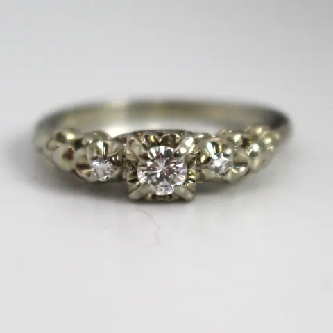 Diamond Three-Stone Ring in 18ct White Gold
