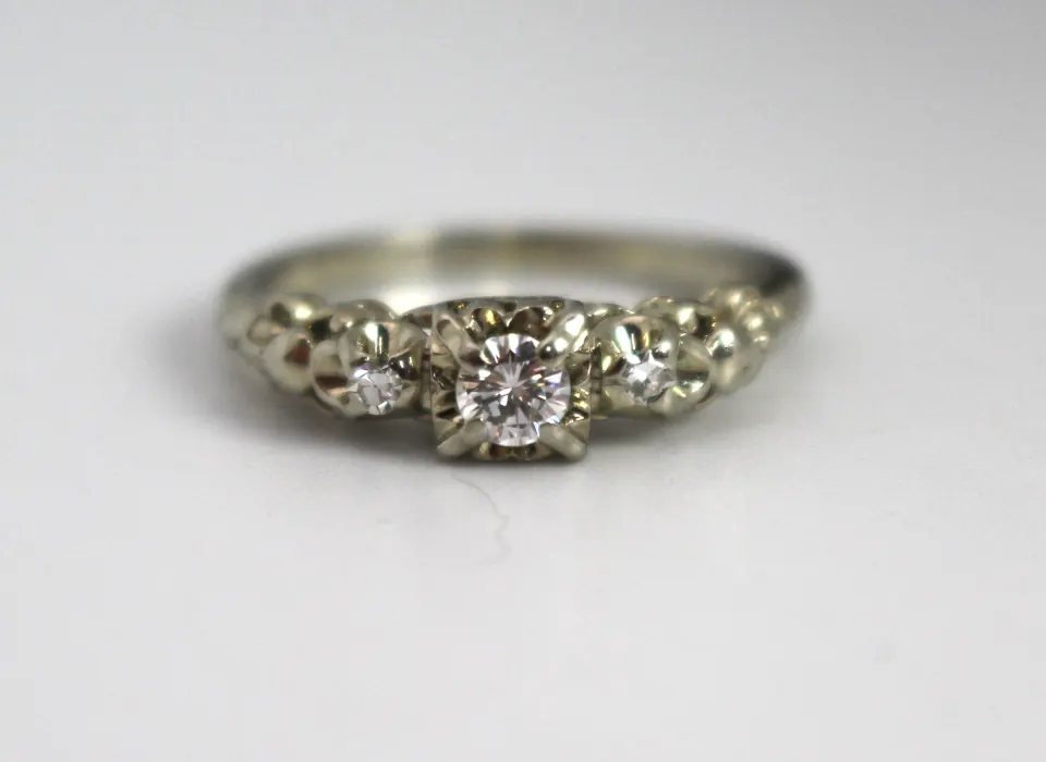 Diamond Three-Stone Ring in 18ct White Gold
