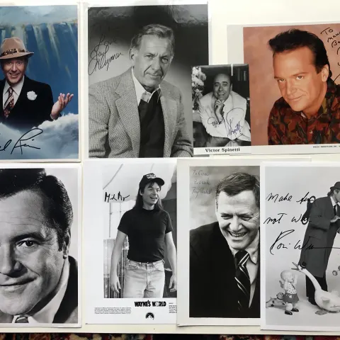 Victor Spinetti, Carl Reiner, Tom Arnold, Mike Myers, Robin Williams & more signatures