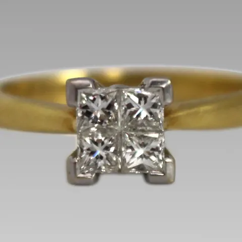 Vintage 0.50 Carat Diamond Cluster Ring 18ct Gold