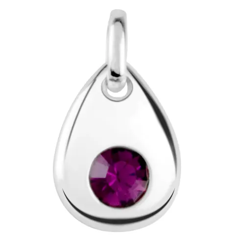 Sterling Silver Pendant June Birthstone 4mm Light Amethyst Crystal