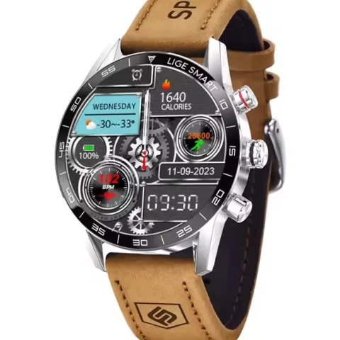 New Rugged Military GPS Smart Watch AMOLED HD Screen Heart Rate Bluetooth Call Waterproof Outdoor