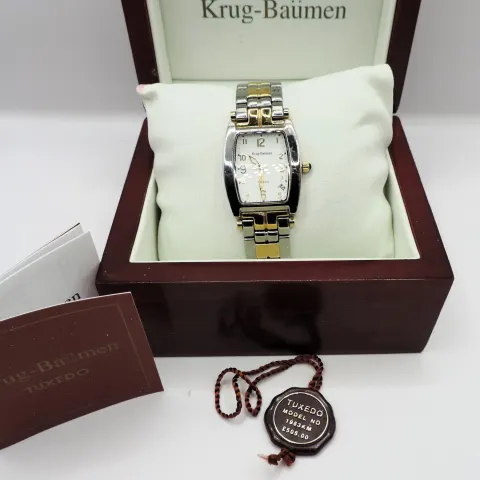 Mens Krug Baumen Tuxedo 19663KM Gold Plated Watch Boxed
