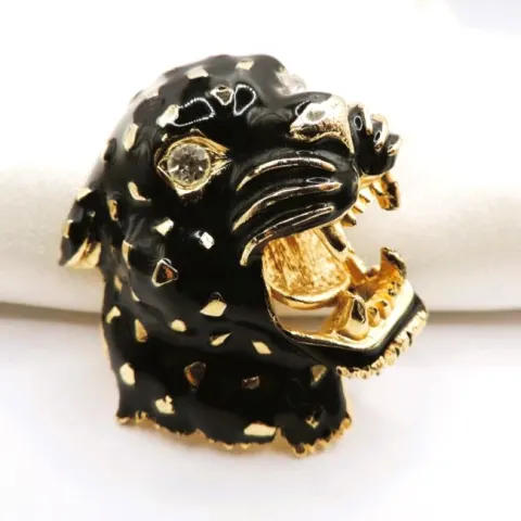 Vintage Panther Head Brooch With Gift Pouch c.1960's