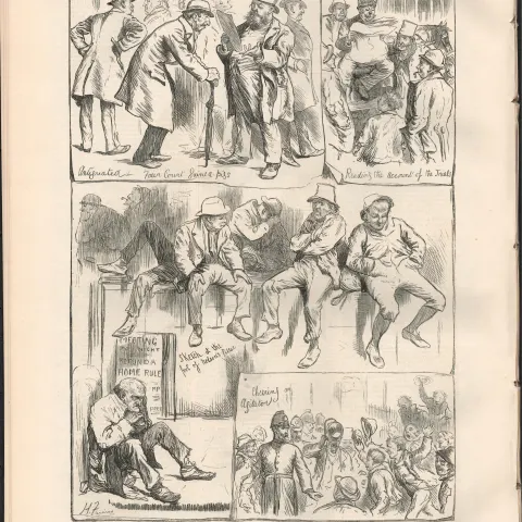 Irish Land League Meetings Fermanagh Waterford 1880 Antique Print