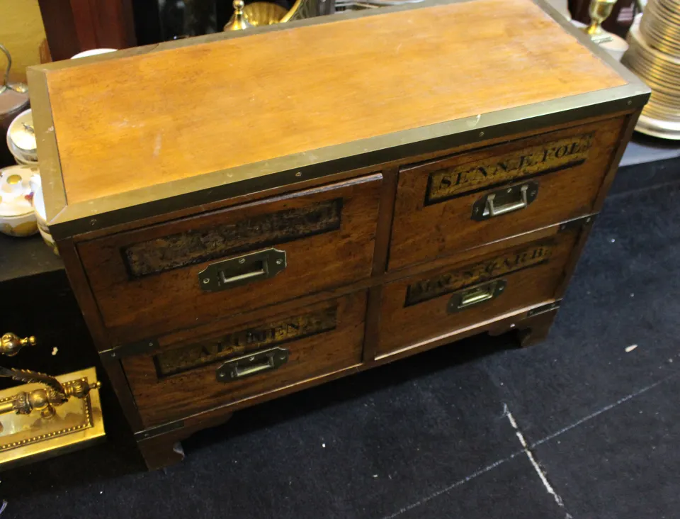 Brass Bound 19th c. Chest Apothecary Chest