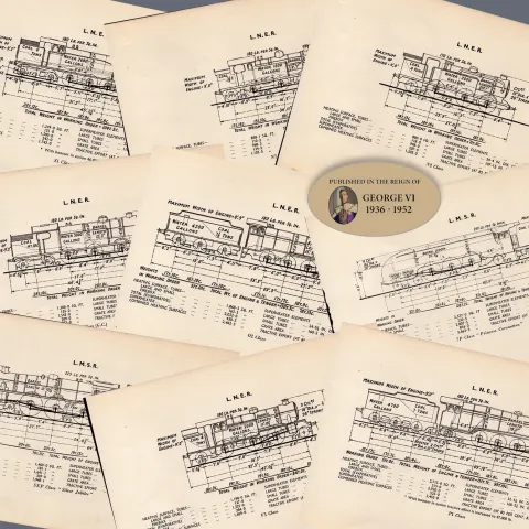 Job Lot L.N.E.R. & L.M.S.R. Railway Locomotive Detailed Diagram 85-Year-Old-3.