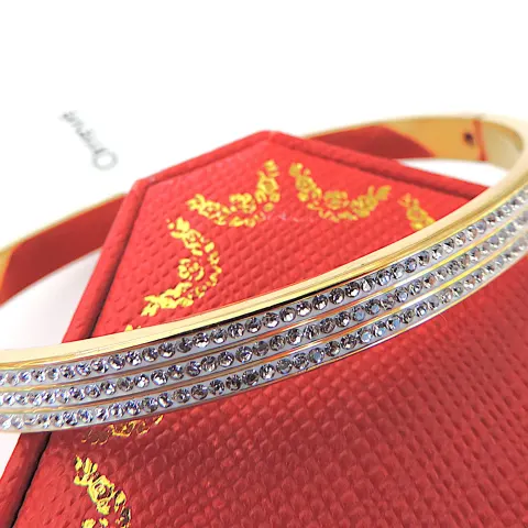  Orrevé 18k Gold Plated Pave Zircon Gemstone Bracelet 'New'