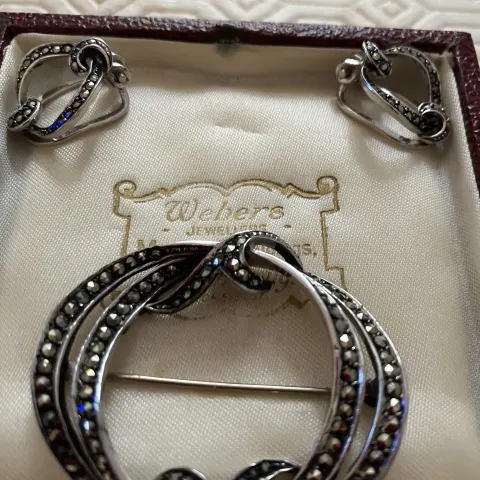 Marquise Sterling Silver Marquise and matching Earrings