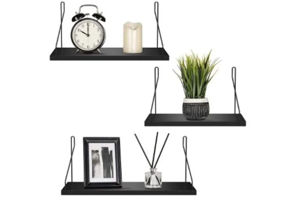 Set Of 3 Black Shelves RRP 14.99 ea L15