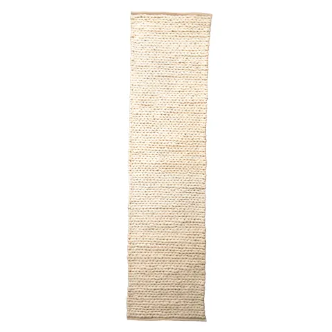 Cream Knitted Runner Wool Rug (60 x 230cm) RRP - £196