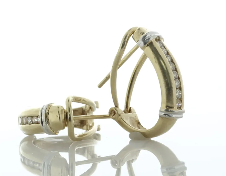 9ct Yellow Gold Diamond Hoop Earring 0.30 Carats