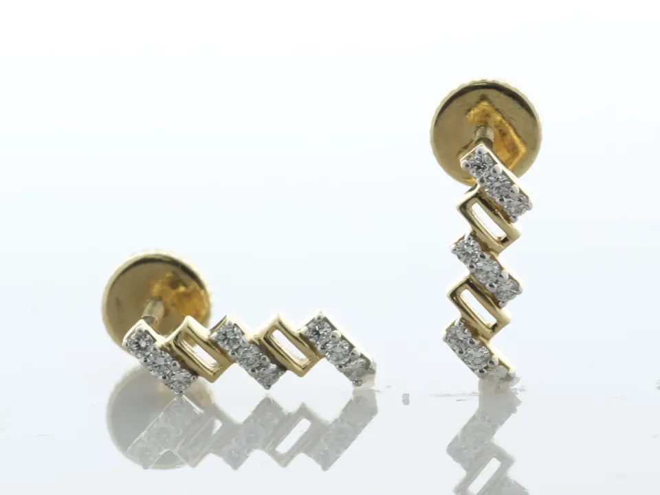 18ct Yellow Gold Diamond Necklace And Earrings Set 0.50 Carats
