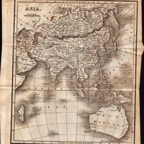 Asia 200 Years Old George VI   Antique J WalkeR 1822 Map.