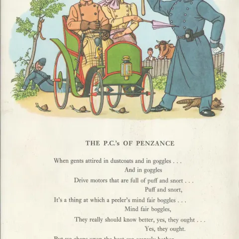 Double Sided Guinness Print 1961 " The Pc Of Penzance"A Genuine Double Sided Lithographed Colour