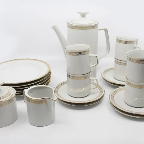 23 Piece Winterling Bavaria White & Gold Porcelain Coffee Service