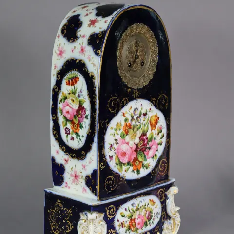 French Mid 19th c. Porcelain Mantel Clock