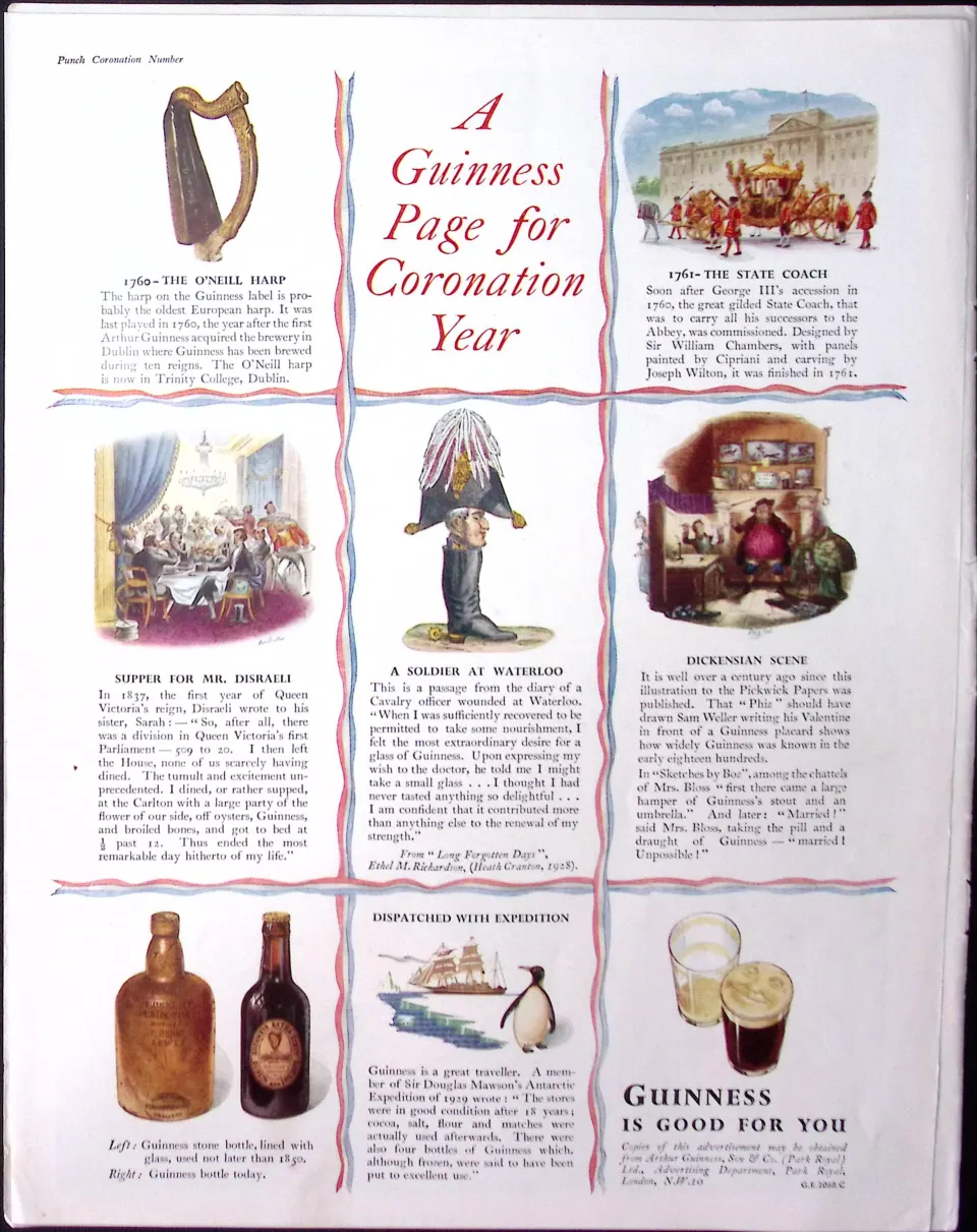 Guinness 72 Years-Old Advert 1953 Queens Coronation G.E.2068-A